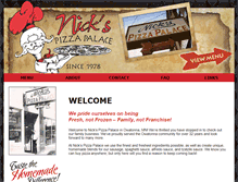 Tablet Screenshot of nickspizzapalace.net